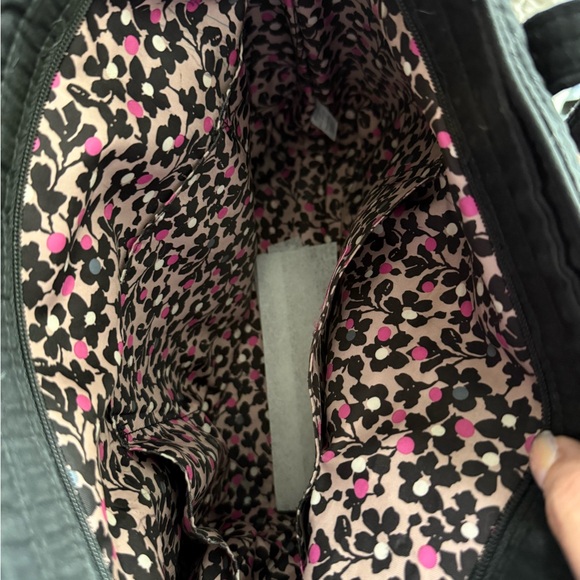 Vera Bradley Original Black Microfiber Quilted Tote Bag - Picture 5 of 7